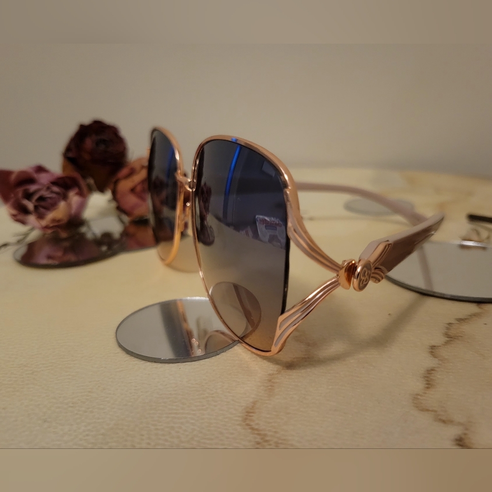 Jessica Simpson J5514 RGDND Butterfly Sunglasses Rose Gold Nude Gradient - Picture 7 of 12
